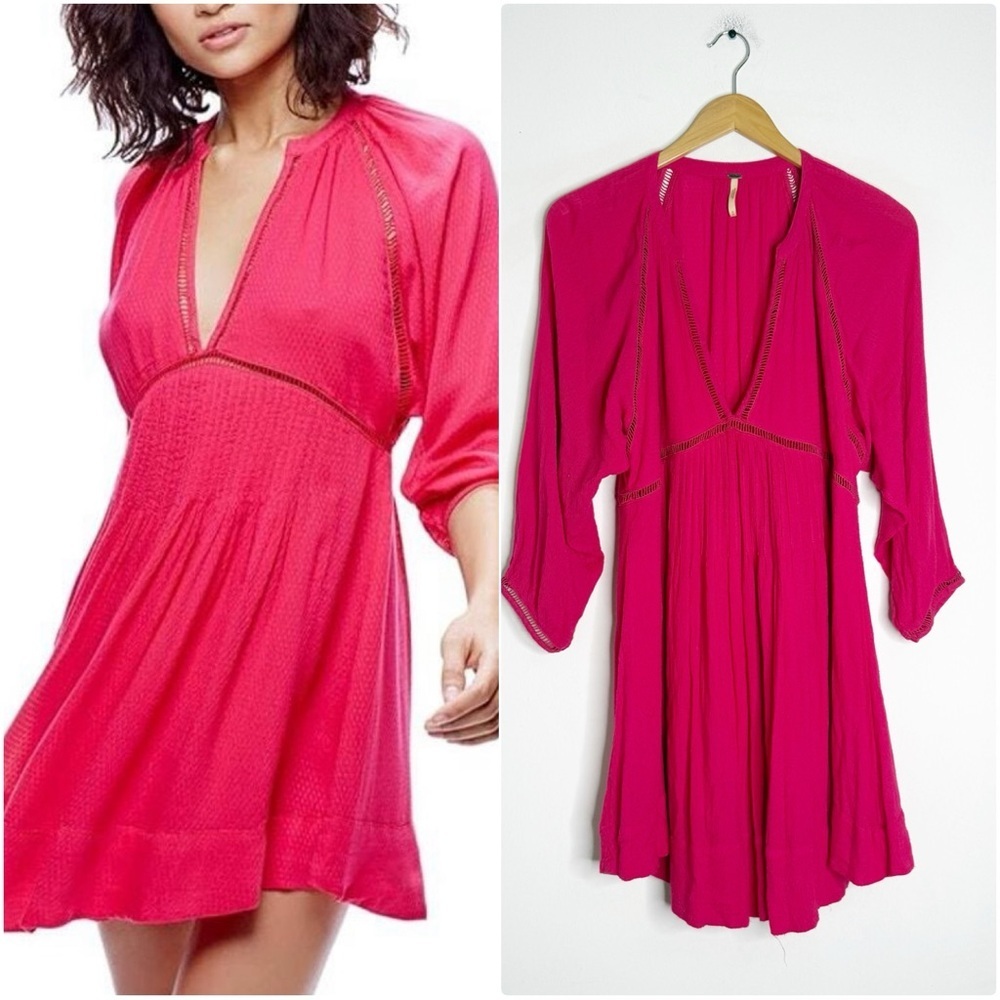 Free People Fuchsia Pink Mini Dress
